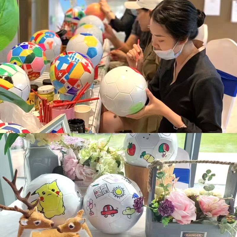 Black graffiti football painting DIY material kindergarten children's handmade painting parent -child activity props gift