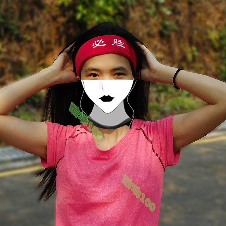 Pizza headscarf sports headband China Red refueling hair band football basketball blue struggle head hoop students wear