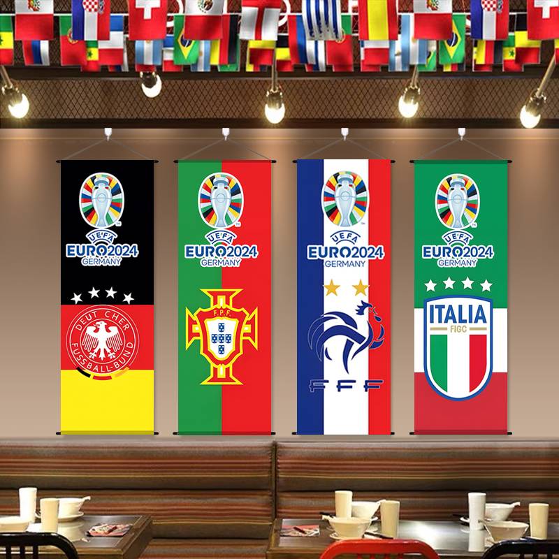 2024 European Cup Star Poster Portuguese Cristiano Ronaldo Football Sports Lottery Decoration Barbecue Bar hanging canvas flag