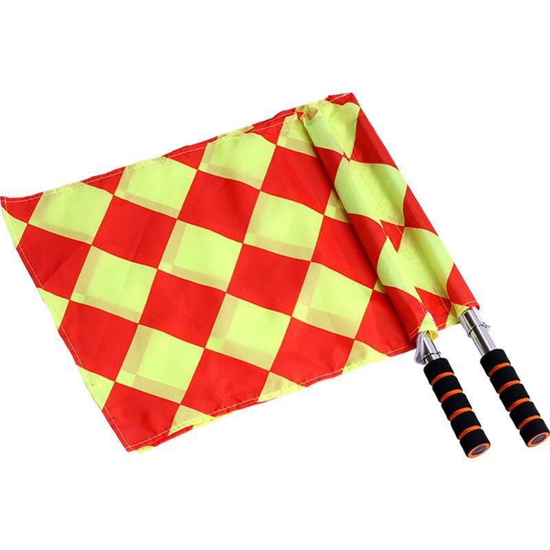 Flag, track and field referee patrol flag, red, yellow, white and white traffic command hand flag football side flag railway signal flag