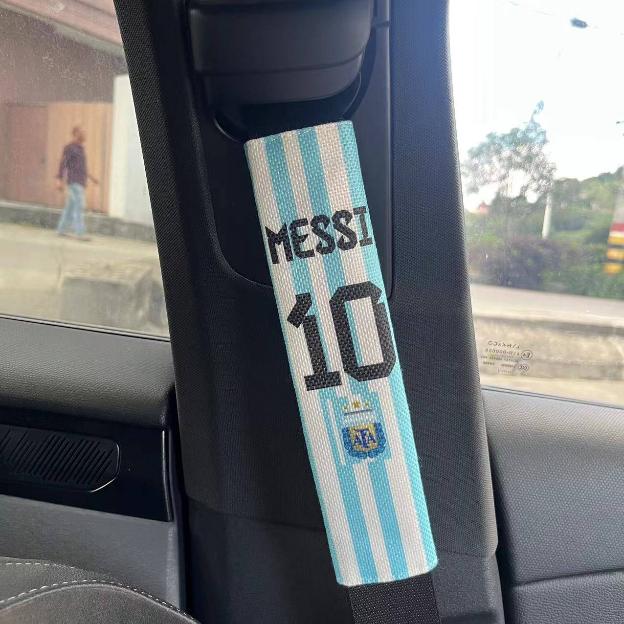 c Ronelbeelne Maria Argentine football seat belt protective suite car cover car sleeve car decoration men's ladies