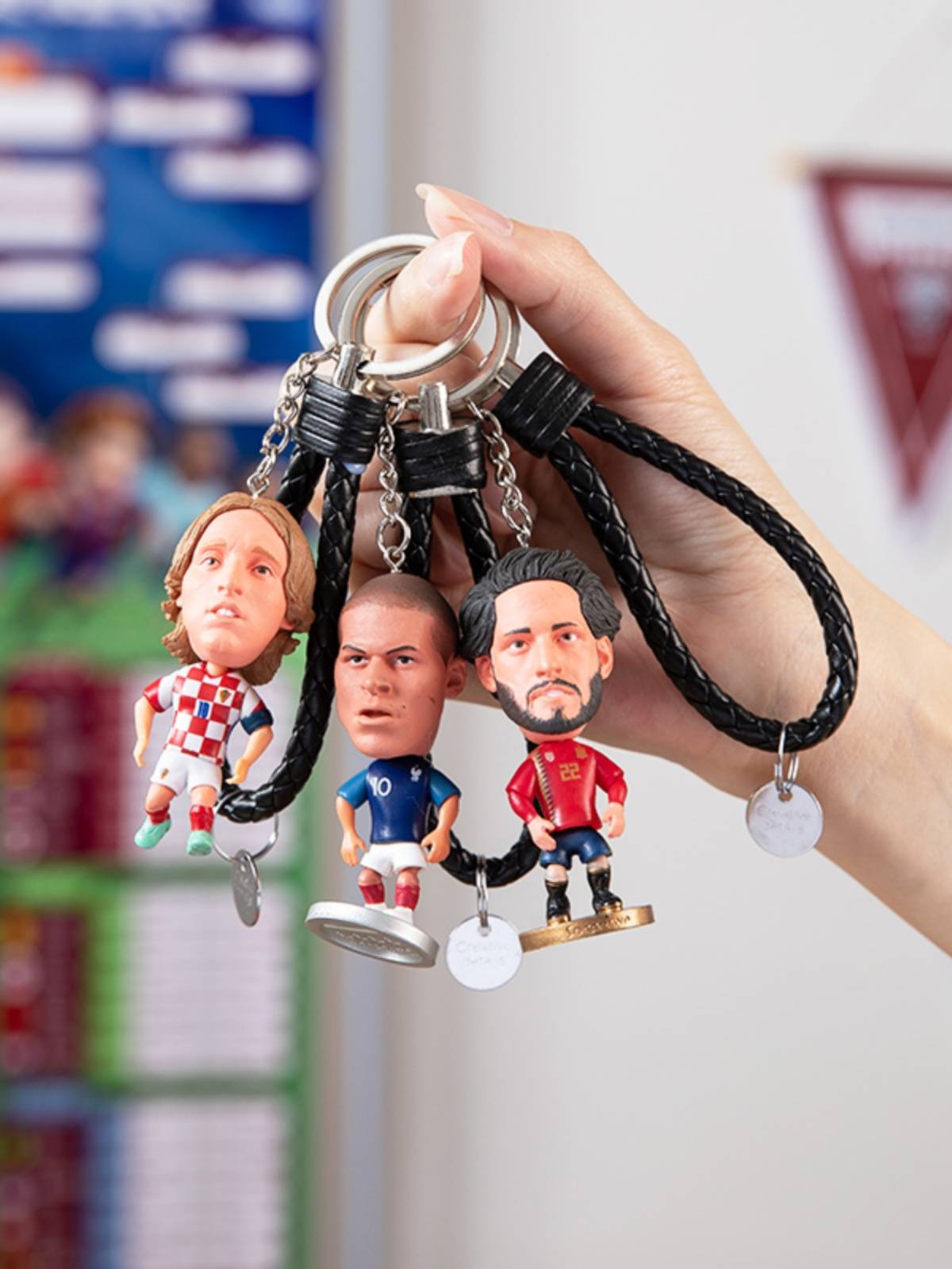 2024 European Cup hand -made doll keychain souvenirs football star gift gift peripheral pendant promotion