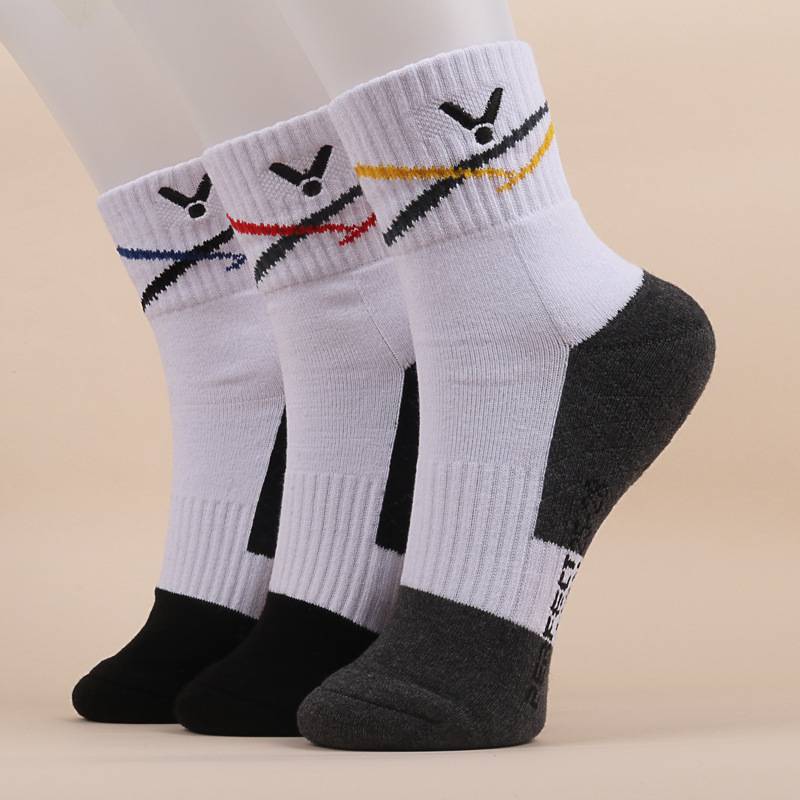 Tennis badminton socks v2 Men and women thickened and anti -odor running non -slip naphta bottom tube sports socks to buy 6 get 1