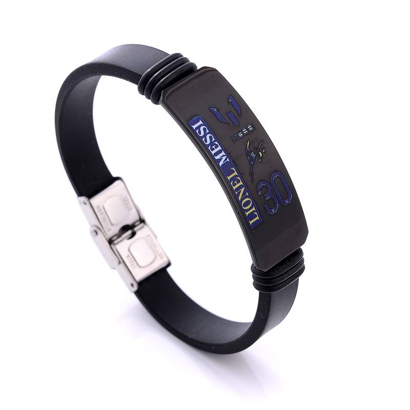 Football C Ronalberg Marcelon Souvenir Southern Mbappe adjustable bracelet 2 -piece dazzling black iron box