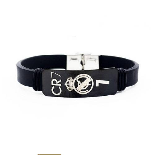 Football C Ronalberg Marcelon Souvenir Southern Mbappe adjustable bracelet 2 -piece dazzling black iron box