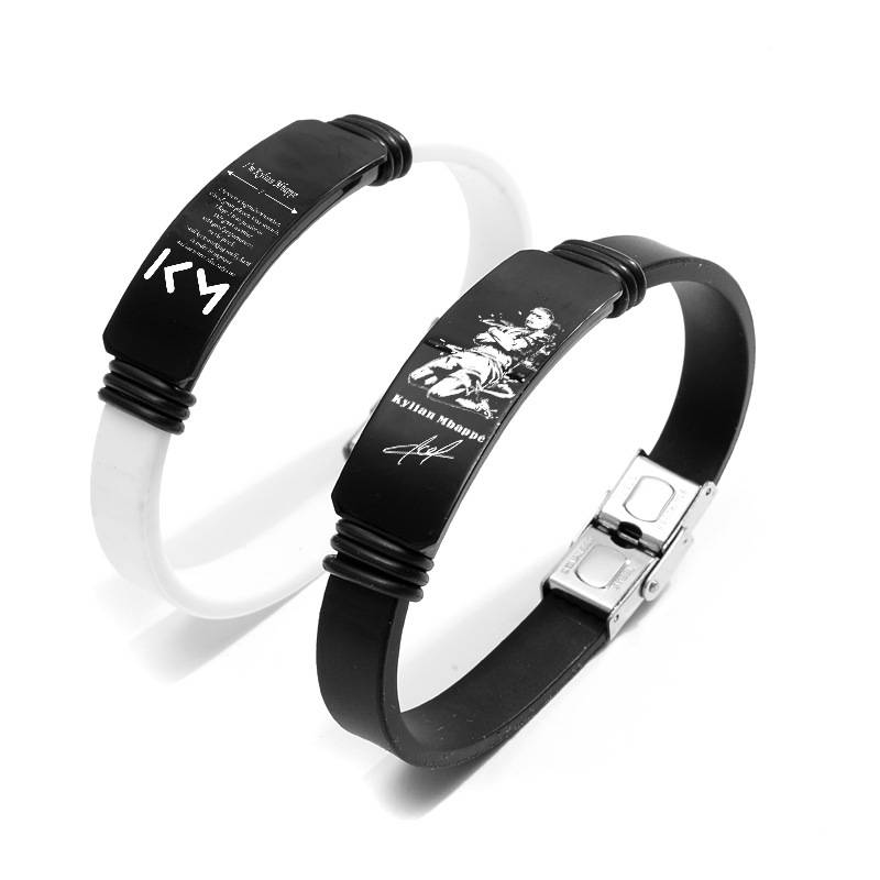 Football C Ronalberg Marcelon Souvenir Southern Mbappe adjustable bracelet 2 -piece dazzling black iron box