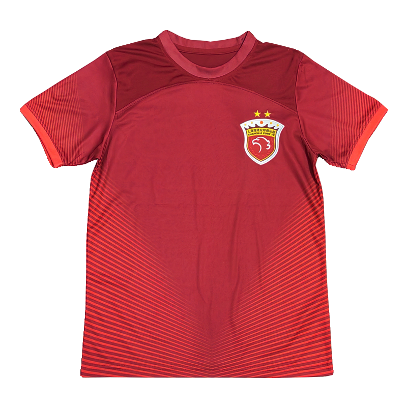 New Shanghai Harbor Darry 2024 Chinese Super Football Services Adult Children's Short -sleeved Set Speed drying and printed words