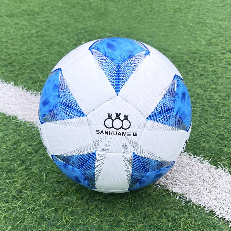 Three Ring World Cup Football Machine Sittage Skin Super Fiber Pu Hot Patch Thickens Deep Explosion No. 5 Training Competition Football