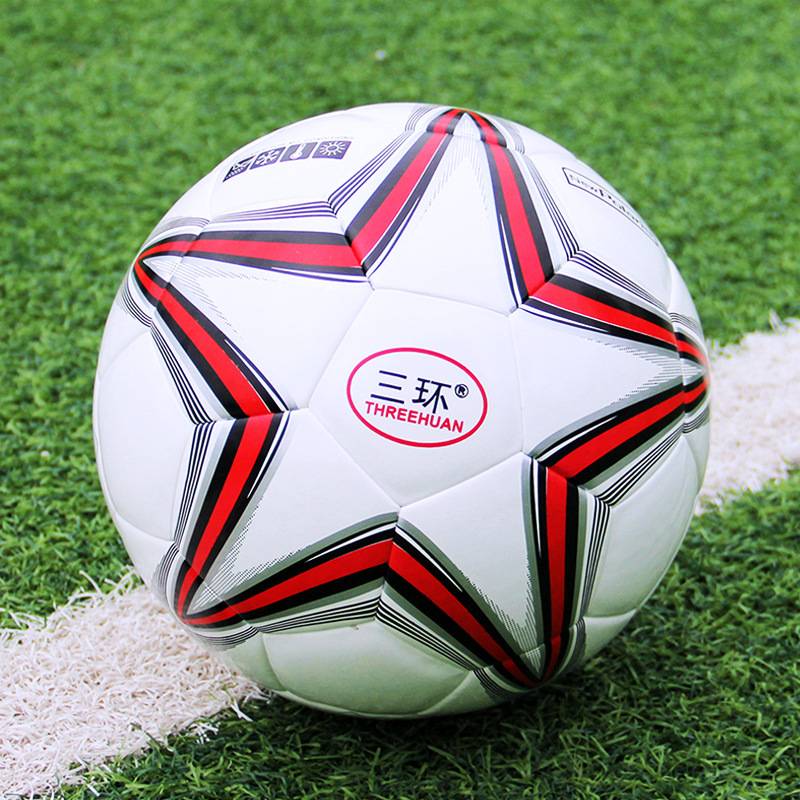 Three Ring World Cup Football Machine Sittage Skin Super Fiber Pu Hot Patch Thickens Deep Explosion No. 5 Training Competition Football
