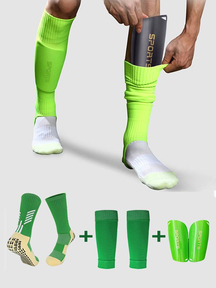 Professional anti -slip football socks Mid -tube adult children with the same elastic sock set sports protection baffle equipment set