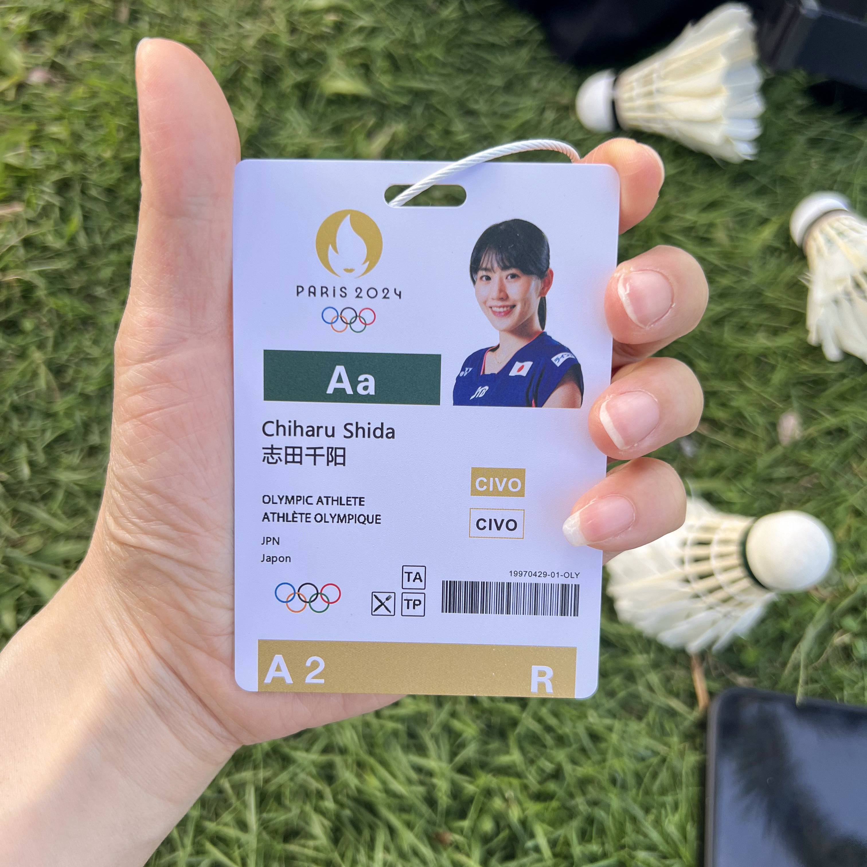 Lin Dan Tao Tianxian Dou Li Zongwei Badminton Star Participation Card 2024 Paris Competition Backpack Small Pendant