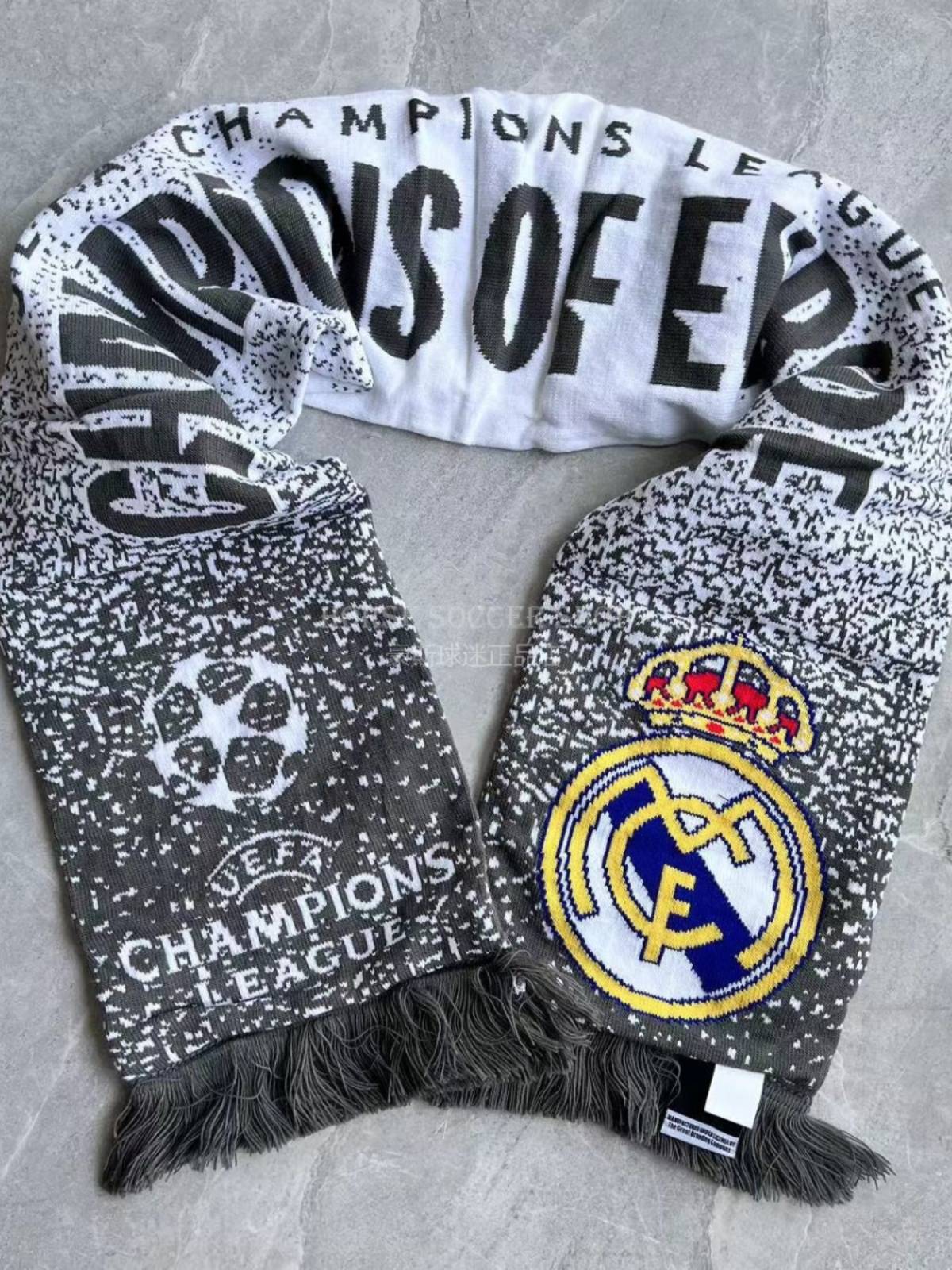 Real Madrid Champions League 15 crown scarf official authentic spot football surrounding commemorative refueling bib fans gifts
