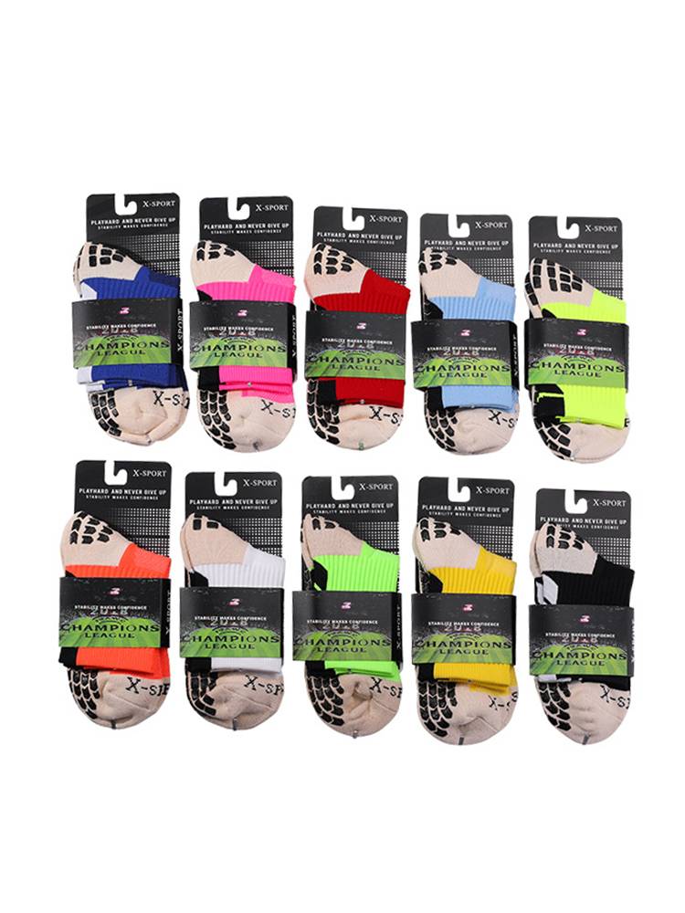 Professional nylon football training socks short tube thickened towel bottom bottom, sweat, wear, abrasion, anti -slide, rubber granules
