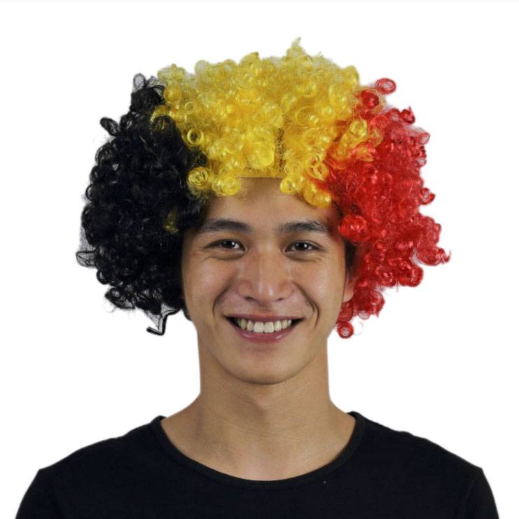 2024 German European Cup Fan Creative Personality Explosion Wig KTV Bar Watching the ball, refueling the head cover