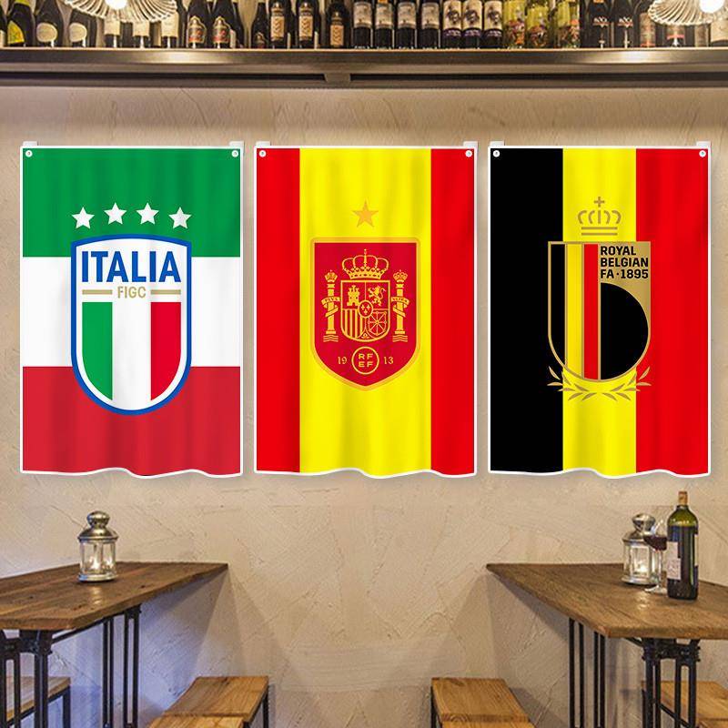 2024 European Cup Decoration 24 National Football Team Theme Hanging Cloth Poster Poster Barbecue Store