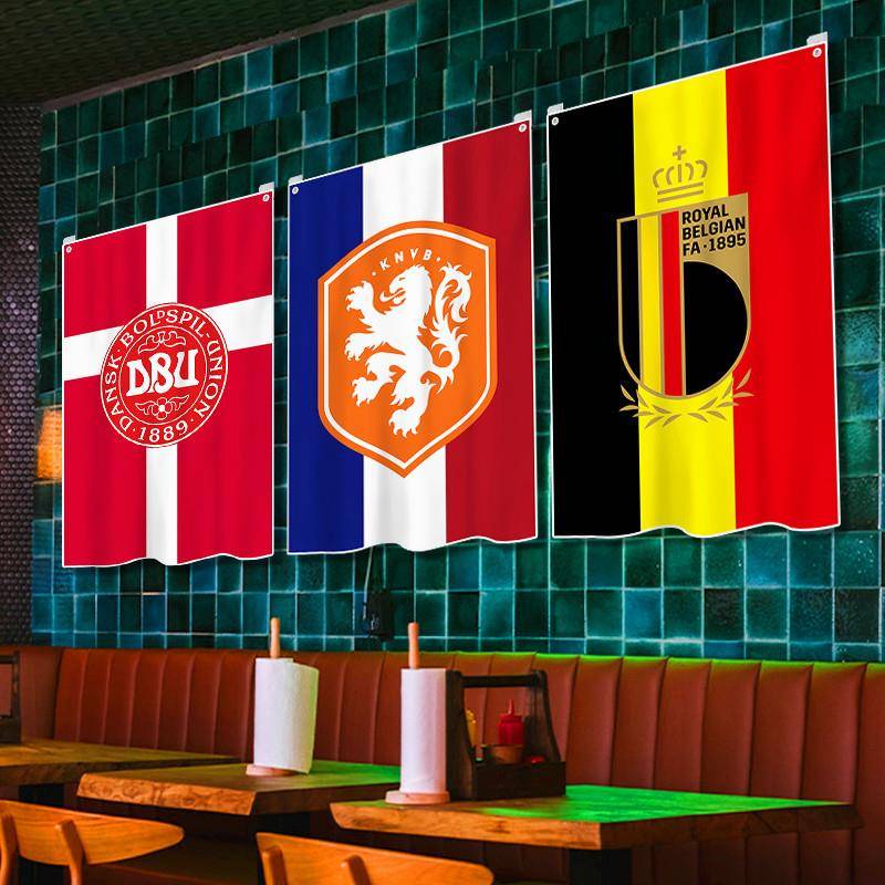 2024 European Cup Decoration 24 National Football Team Theme Hanging Cloth Poster Poster Barbecue Store