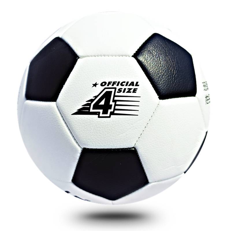 Football authentic Bingding soft leather primary and secondary school students on campus middle school entrance examination young children, abrasion, black and white thick No. 4 5