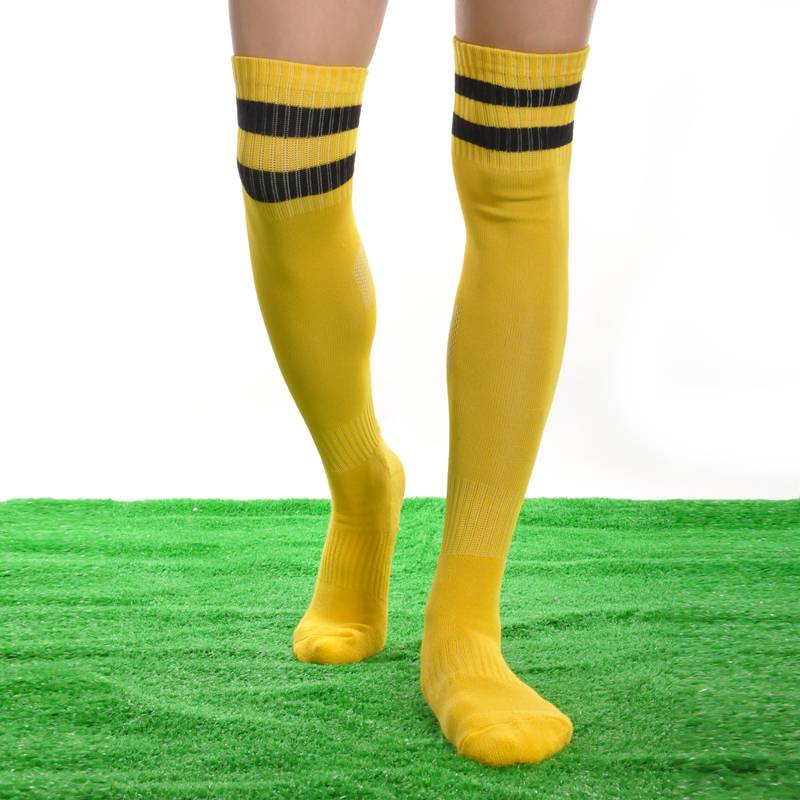 Soccer stockings, adult stockings, slid through the knee