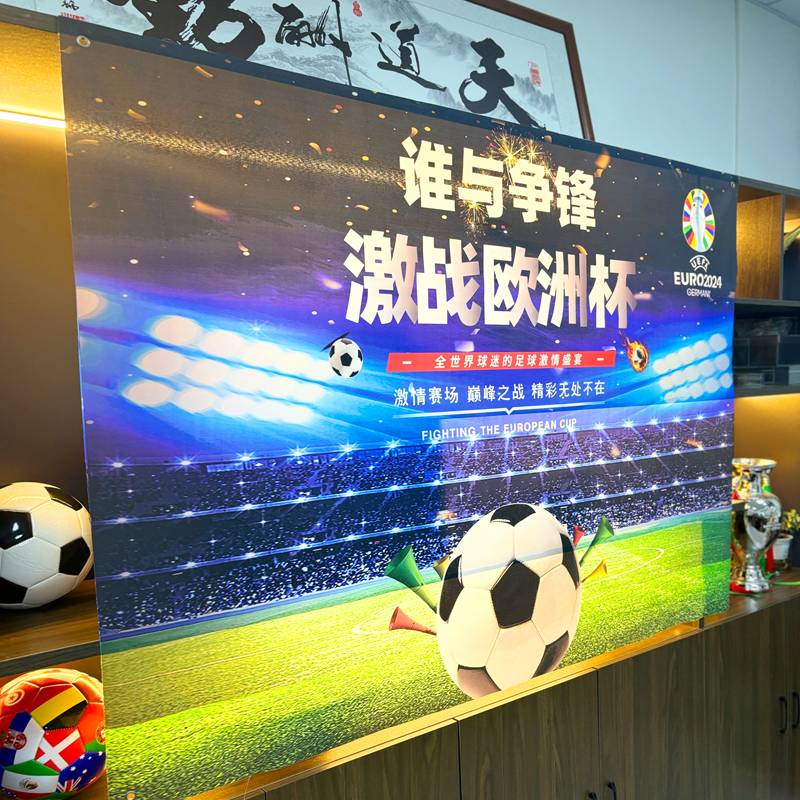2024 European Cup Decoration Background Cloth Lottery Bar KTV Flag Hanging Flag Atmosphere Flashing Supplies