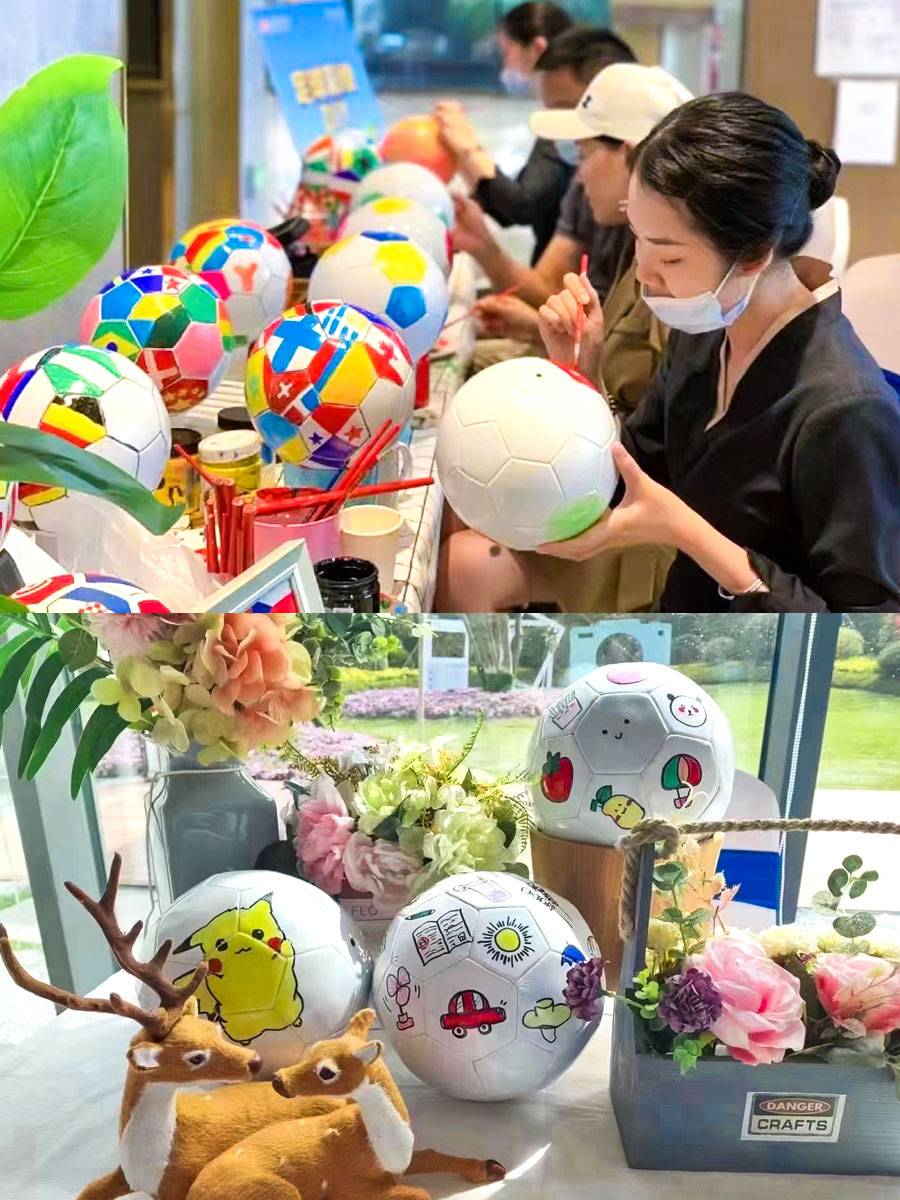 European Cup children's painting blank football painting DIY material bag handmade graffiti hand -painted activity kindergarten