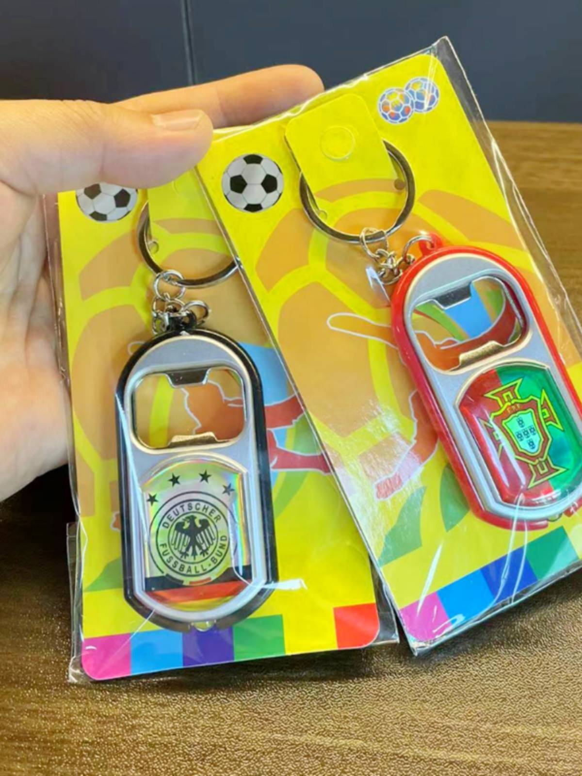 European Cup keychain souvenir fans fingernails cut small gift creative bar bottle opening device peripheral supplies
