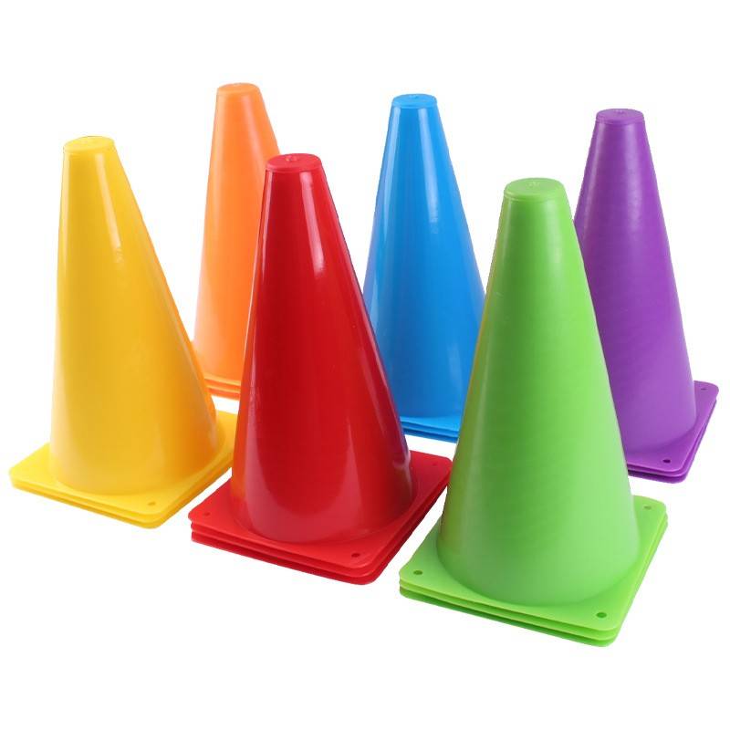 football basketball tennis training equipment cone -shaped barrel with hole logo barrel ice cream cylinder around pile training device