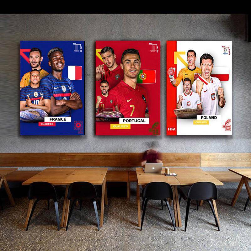 2024 German European Cup Star Propaganda Poster Wallpaper Wall Stickers Theme Football Star Bar Internal Decoration
