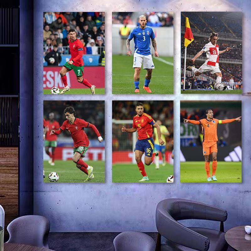 2024 German European Cup Star Propaganda Poster Wallpaper Wall Stickers Theme Football Star Bar Internal Decoration
