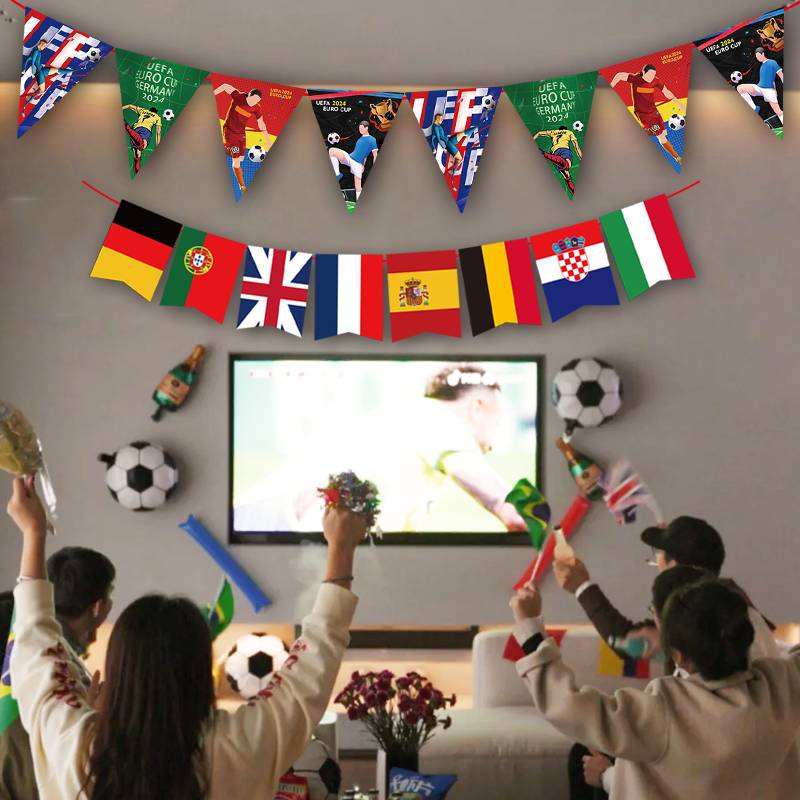 2024 German European Cup Decoration Flag Banner Football Theme Lottery Bar Sports Lottery Store arrangement