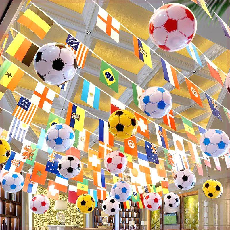 2024 European Cup Decoration Football theme Hanging Sports Lottery Store Store Atmosphere Furniture Products Stringing Flag