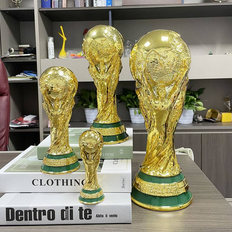[1 to 1] The Hercules Cup 37cm Qatar World Cup Top Talent Model Football Fan Memorial Decoration