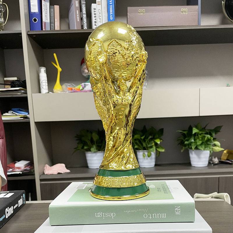 [1 to 1] The Hercules Cup 37cm Qatar World Cup Top Talent Model Football Fan Memorial Decoration