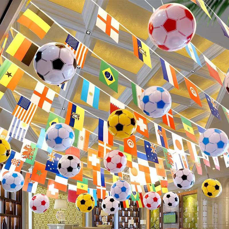 2024 European Cup Decoration Football theme Hanging Sports Lottery Store Store Atmosphere Furniture Products Stringing Flag