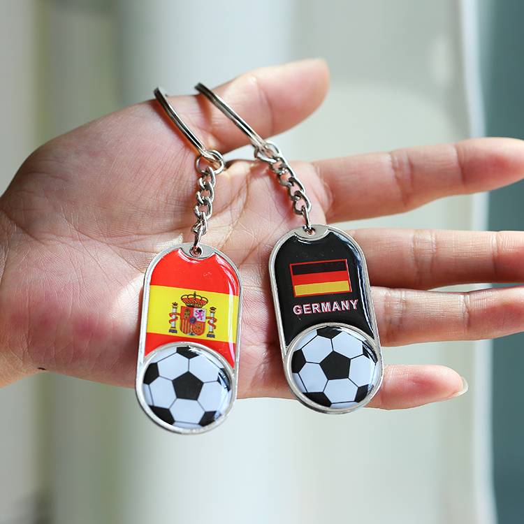 European Cup Mini Cute Football Decoration Pendant Personal Metal Key Buckle Fan Products Football Team Souvenirs