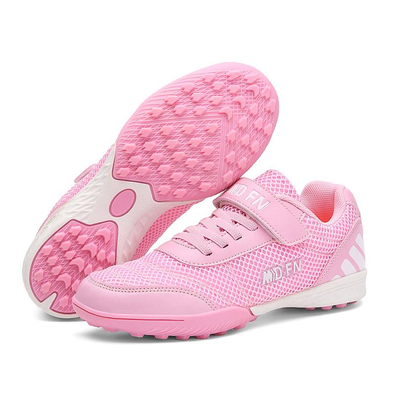 Genuine boys football shoes broken nails mesh surface breathable primary and secondary school children and children's training shoes non -slip leather surface short nail girl