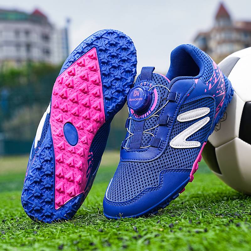 Genuine boys football shoes broken nails mesh surface breathable primary and secondary school children and children's training shoes non -slip leather surface short nail girl