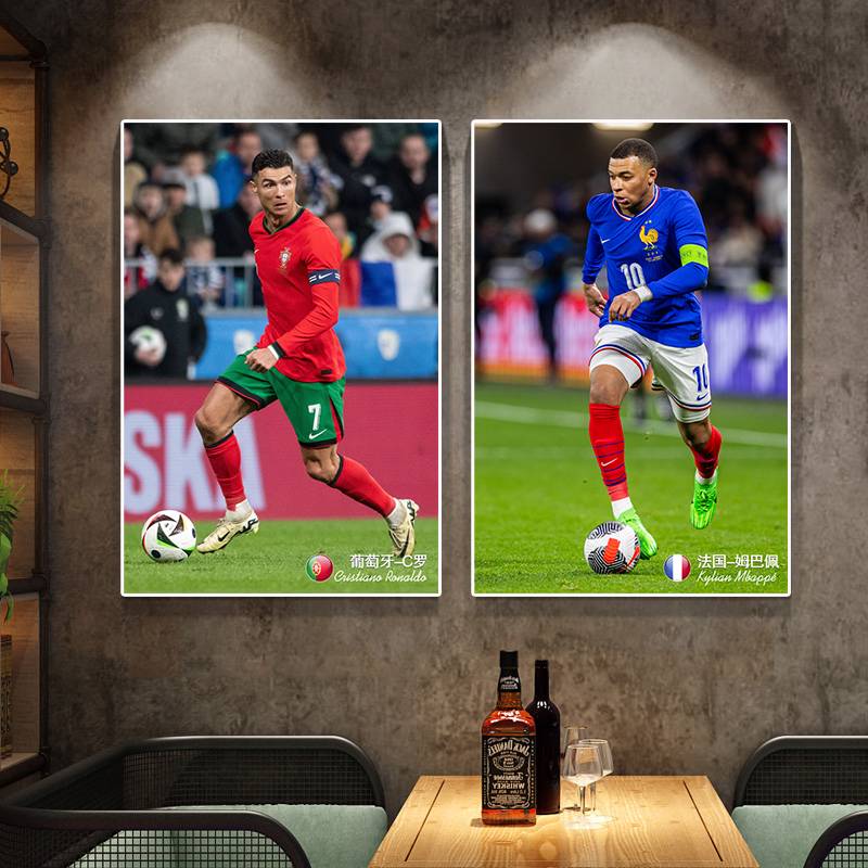 2024 European Cup Decoration Aids Mascot Poster Poster Football Theme Hanging Bar Sports Lottery Store layout