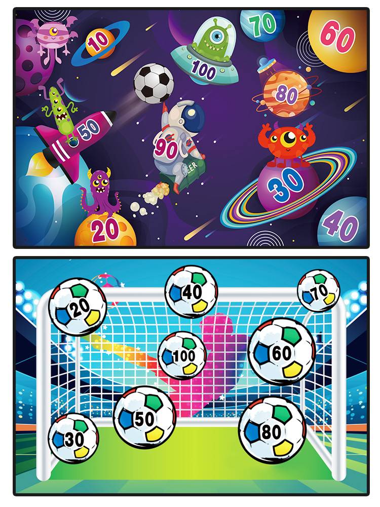 Children's indoor magic stickers, mute football can fold the dart, the target of the indoor parental interactive sports sports boys and girl toys