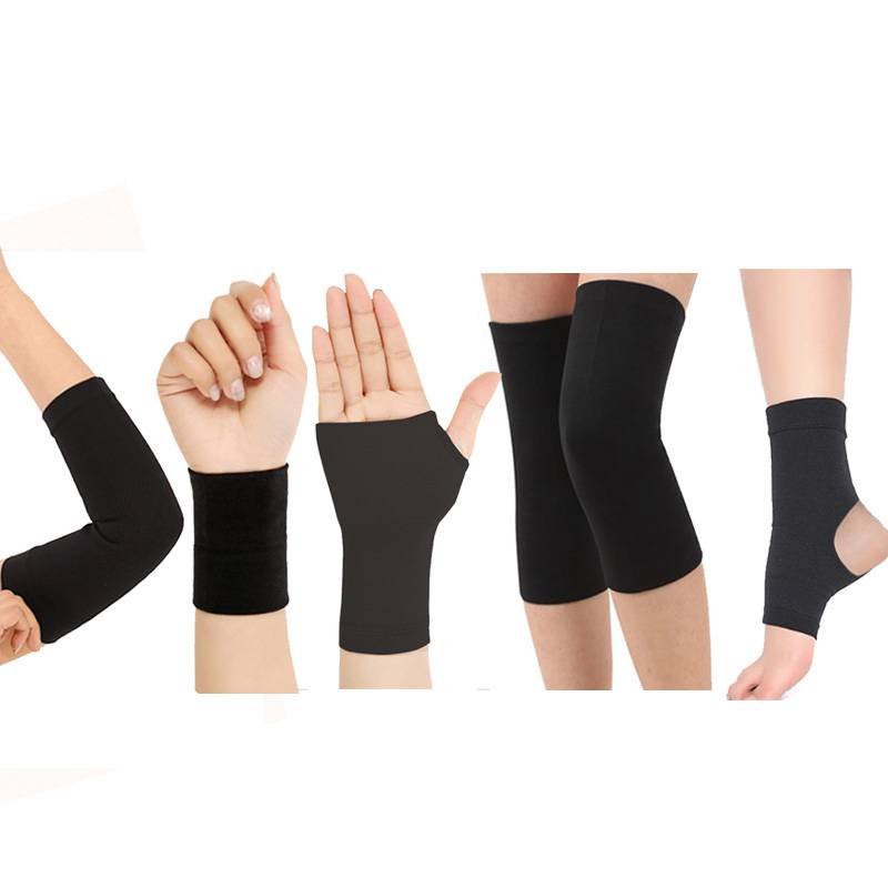 Black wrist protection, elbow, knee and ankle, care, care [5 -piece set]