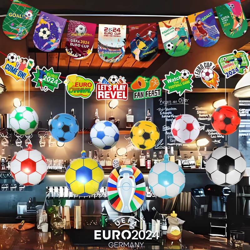 2024 European Cup Decoration Football theme Hanging Sports Lottery Store Store Atmosphere Furniture Products Stringing Flag
