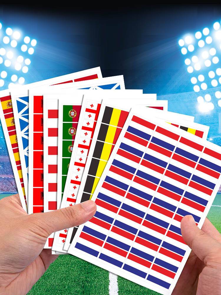 2024 European Cup sticker fans help the prestige of the football competition atmosphere decorative face sticker elements, refueling