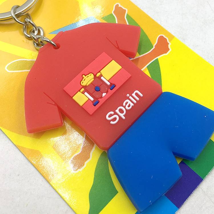 European Cup Football Products, Germany, Spanish Brazil French Silicone Jersey keychain small gift