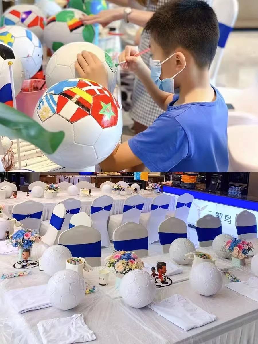 Father's Day Pure White Football Painted Handmade DIY Materials Package Children Adult Painting Teramine Activities Warm Parent -Child Parent