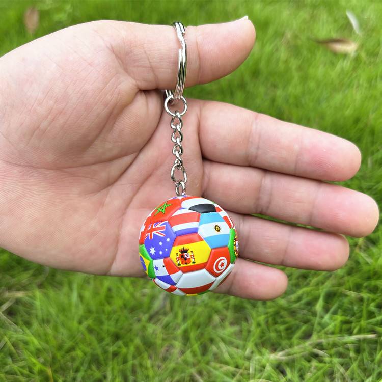 World Cup national team small football keychain