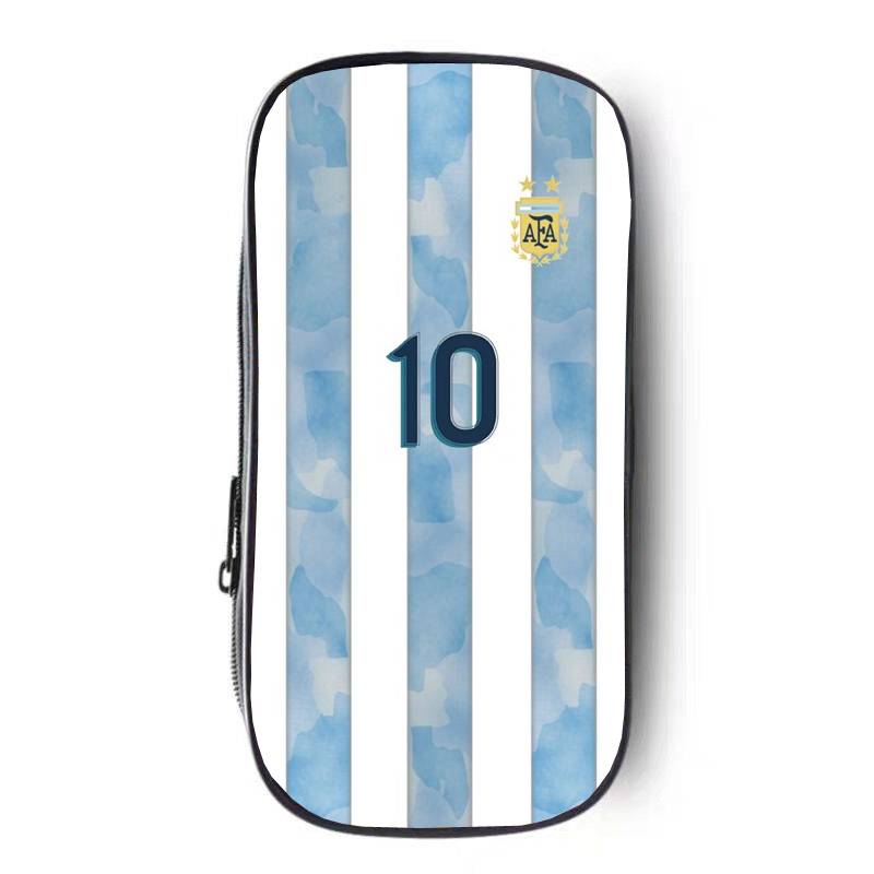 World Cup football Argentine team MESSI Messi 10 jersey junior high school elementary and middle school student stationery box pen bag