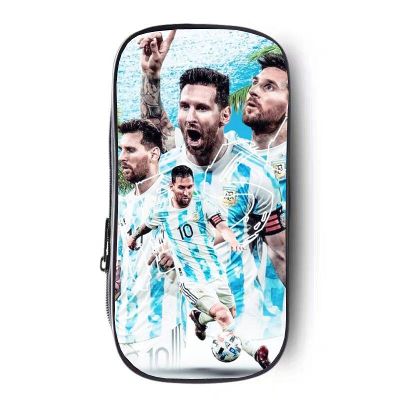 World Cup football Argentine team MESSI Messi 10 jersey junior high school elementary and middle school student stationery box pen bag