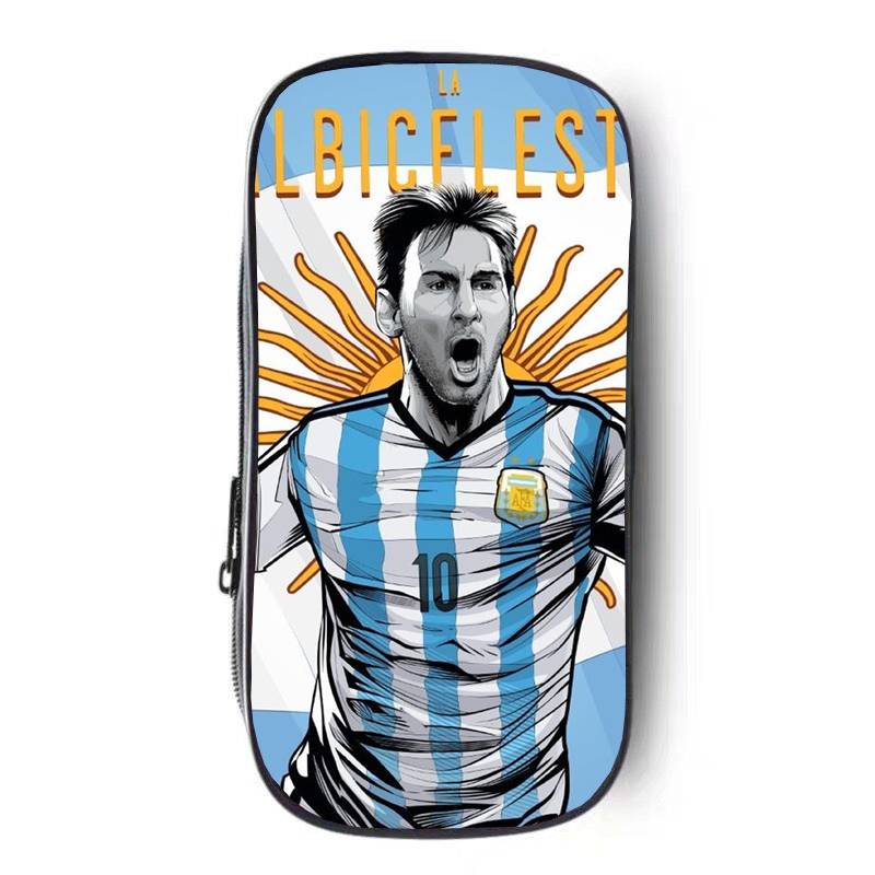 World Cup football Argentine team MESSI Messi 10 jersey junior high school elementary and middle school student stationery box pen bag