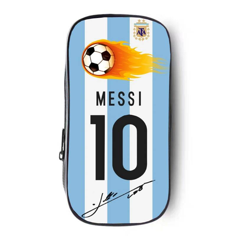 World Cup football Argentine team MESSI Messi 10 jersey junior high school elementary and middle school student stationery box pen bag