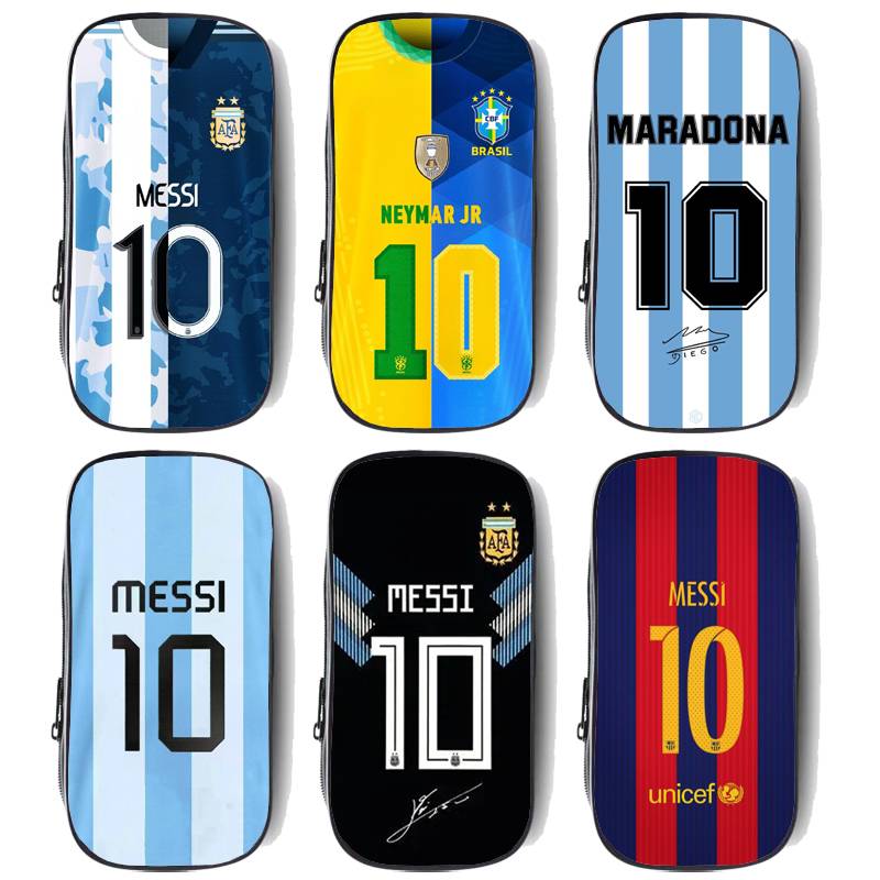 World Cup football Argentine team MESSI Messi 10 jersey junior high school elementary and middle school student stationery box pen bag