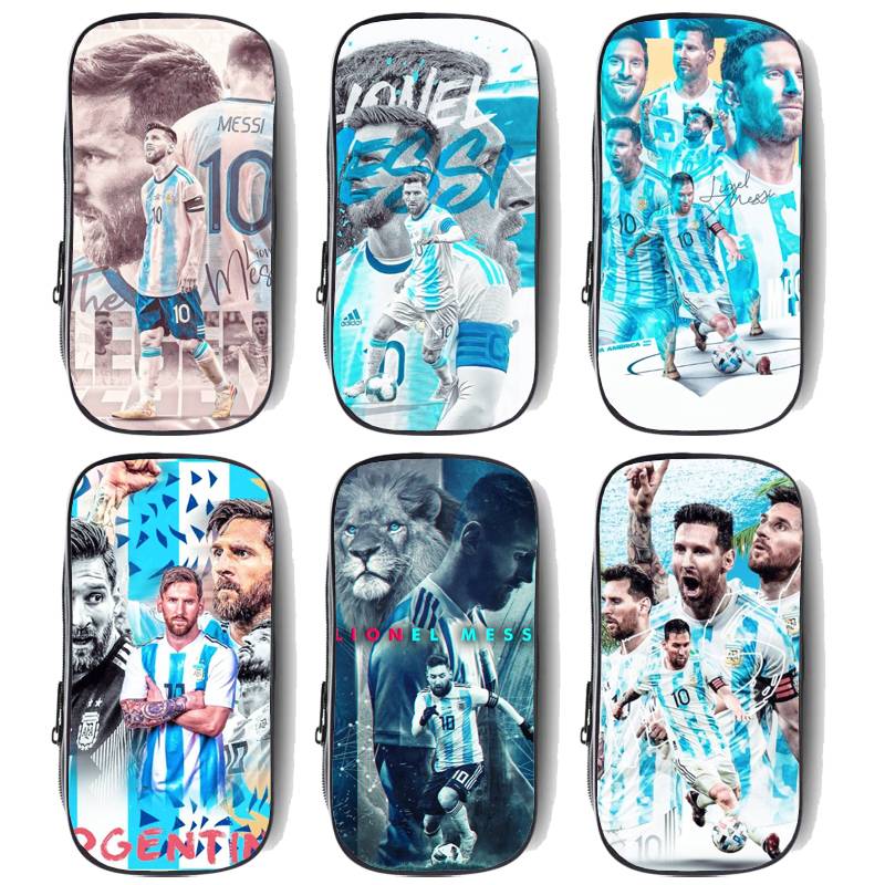 World Cup football Argentine team MESSI Messi 10 jersey junior high school elementary and middle school student stationery box pen bag
